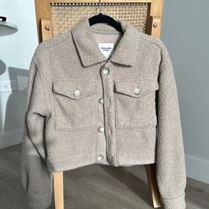 Abercrombie Cropped Sherpa Shirt Jacket